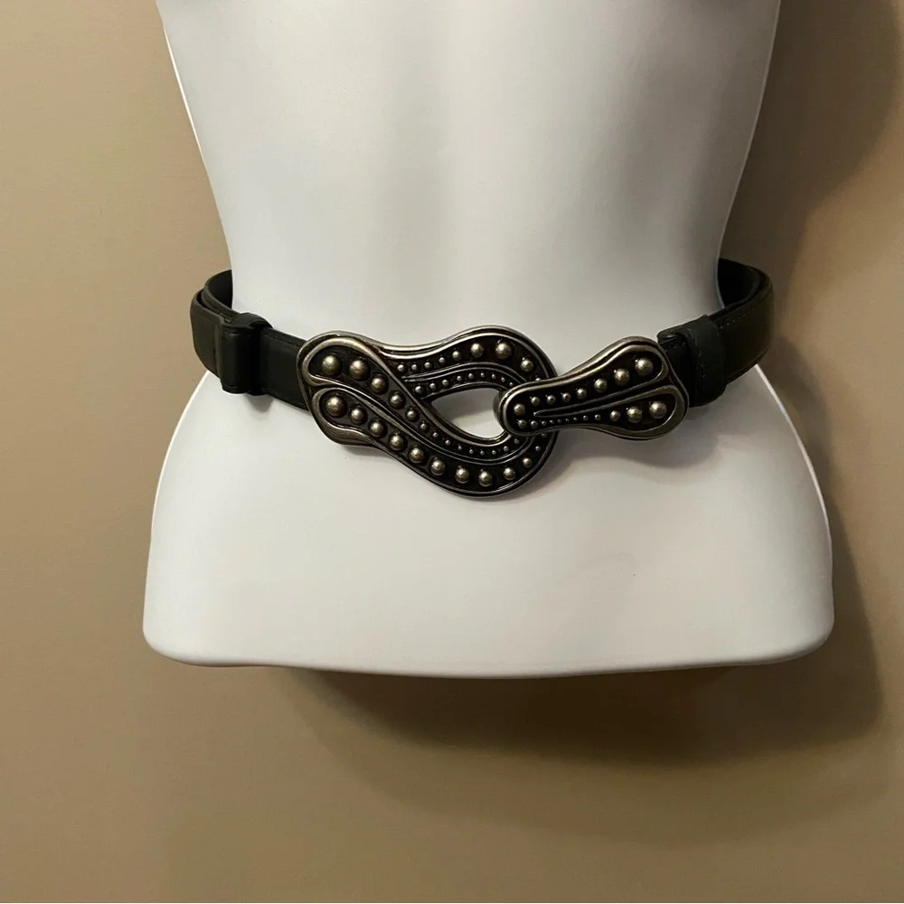 Super Sharp - Black Leather Women’s Adjustable Belt - Adjust 24” to 42”